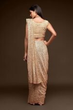 Women's Georgette Heavy Sequins Work Heavy Saree with Blouse (Latest-Sequins-Party-Saree) - Image 3
