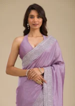 Purple Zariwork Soft Silk Saree